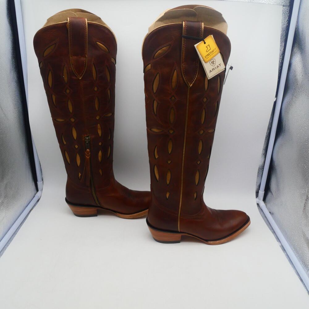 NEW Ariat Women’s 5.5 Saylor Stretchfit Boots Tall Chic Brown Leather - Picture 9 of 15